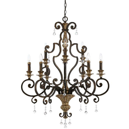 Quoizel Marquette 9-Light Heirloom Crystal Candle Chandelier