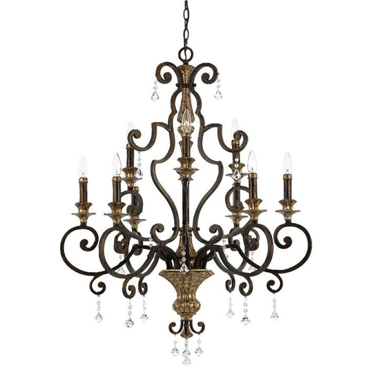 Quoizel Marquette 9-Light Heirloom Crystal Candle Chandelier