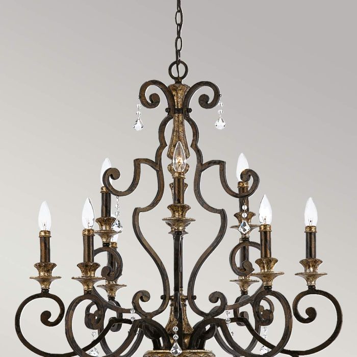 Quoizel Marquette 9-Light Heirloom Crystal Candle Chandelier
