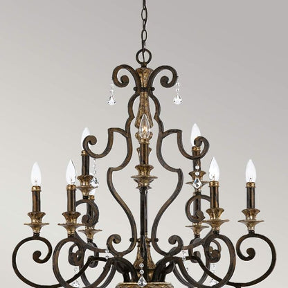 Quoizel Marquette 9-Light Heirloom Crystal Candle Chandelier