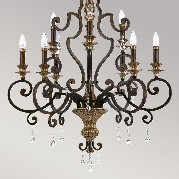 Quoizel Marquette 9-Light Heirloom Crystal Candle Chandelier
