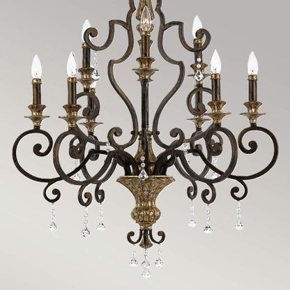 Quoizel Marquette 9-Light Heirloom Crystal Candle Chandelier