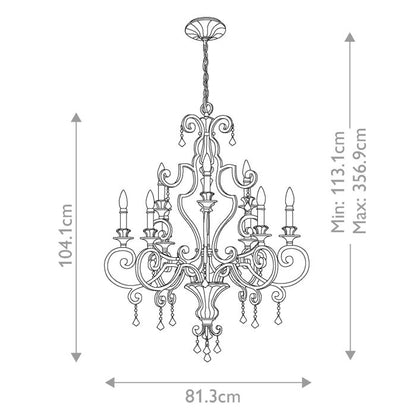 Quoizel Marquette 9-Light Heirloom Crystal Candle Chandelier