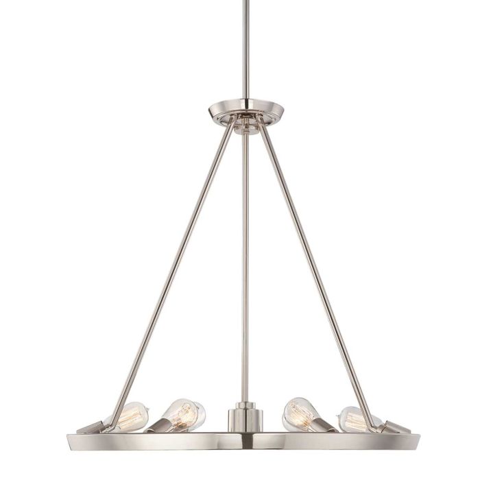 Quoizel Theater Row 6-Light Imperial Silver Industrial Chandelier