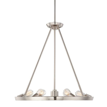 Quoizel Theater Row 6-Light Imperial Silver Industrial Chandelier