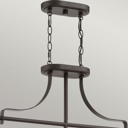 Quoizel Trilogy 3-Light Olde Bronze Glass Island Chandelier
