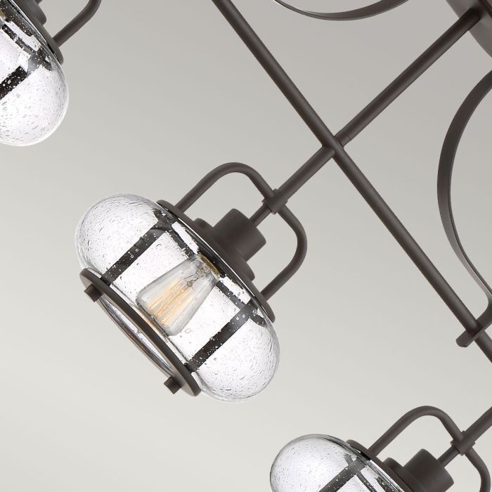 Quoizel Trilogy 3-Light Olde Bronze Glass Island Chandelier