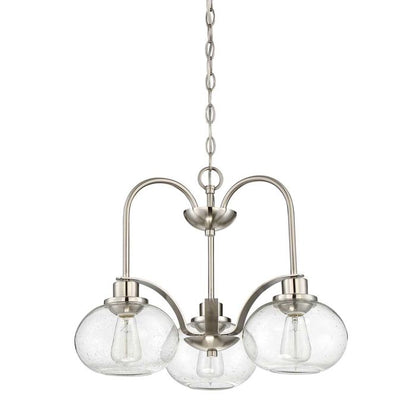 Quoizel Trilogy 3-Light Brushed Nickel Glass Globe Chandelier