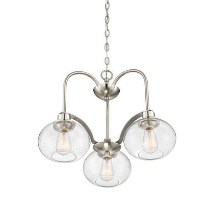 Quoizel Trilogy 3-Light Brushed Nickel Glass Globe Chandelier