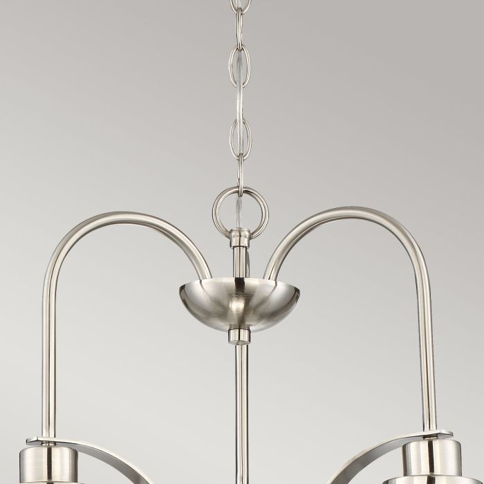 Quoizel Trilogy 3-Light Brushed Nickel Glass Globe Chandelier