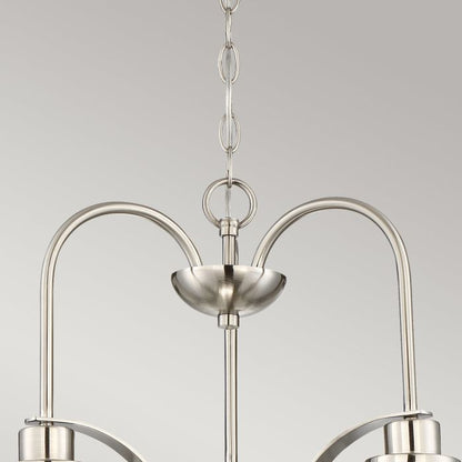Quoizel Trilogy 3-Light Brushed Nickel Glass Globe Chandelier