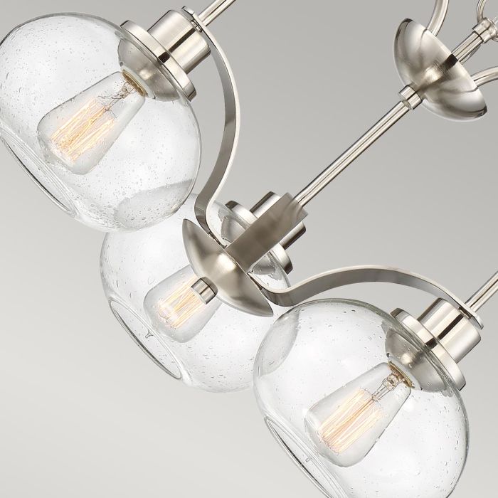 Quoizel Trilogy 3-Light Brushed Nickel Glass Globe Chandelier