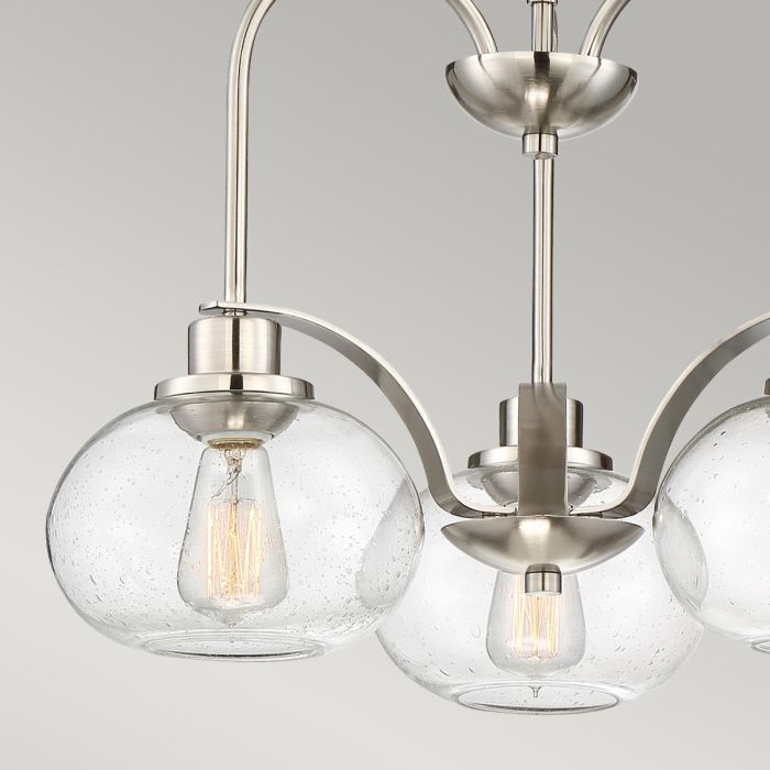 Quoizel Trilogy 3-Light Brushed Nickel Glass Globe Chandelier