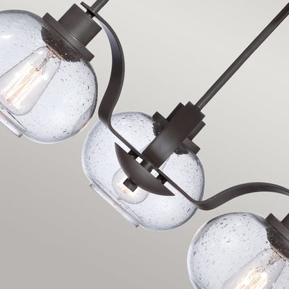 Quoizel Trilogy 3-Light Old Bronze Glass Globe Chandelier