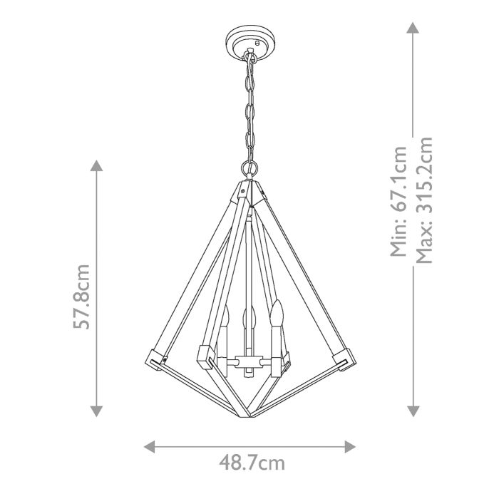 Quoizel View Point 3-Light Whitewash Wood Effect & Weathered Brass Cage Chandelier