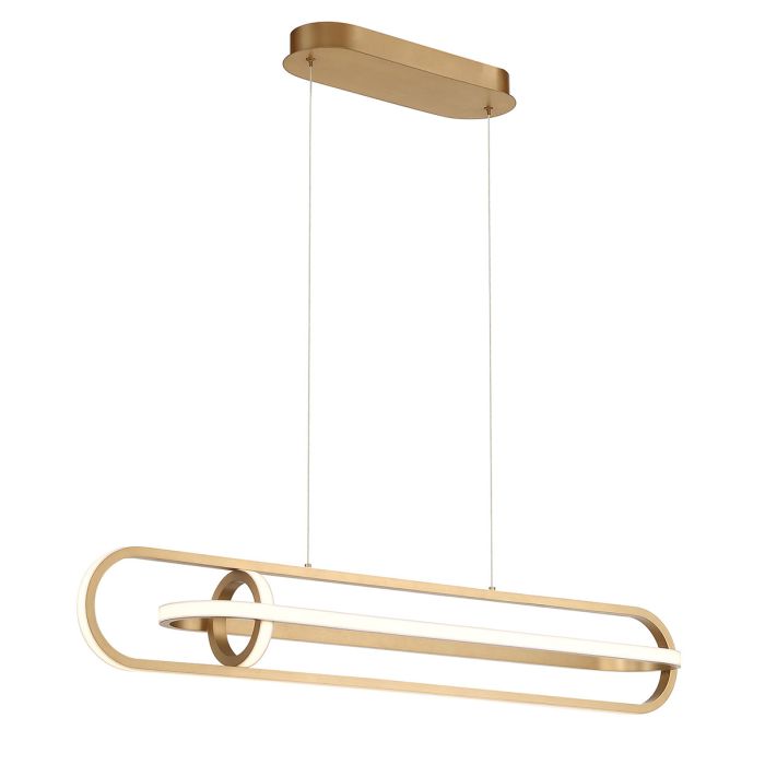 Eurofase Demark Matte Gold Modern Linear Pendant Chandelier