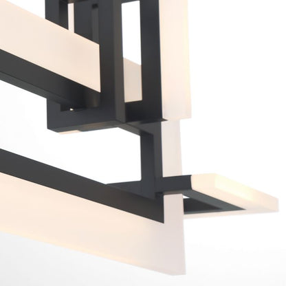 Eurofase Inizio Matte Black Modern Small Linear Pendant Chandelier