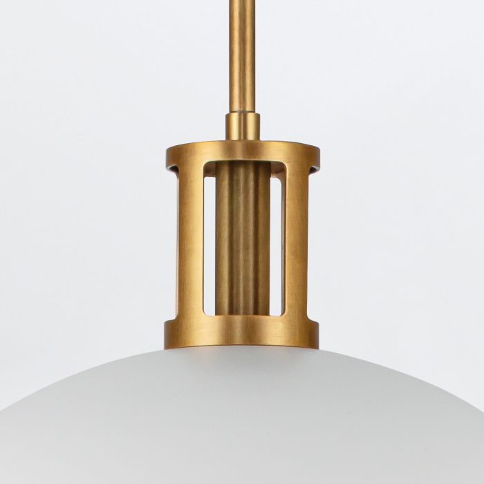 Alora Doral 2-Light Matte White/Vintage Brass Modern Pendant Chandelier
