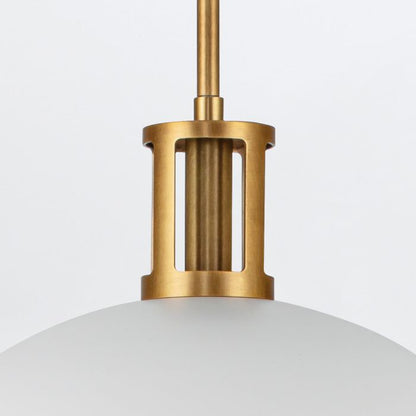 Alora Doral 2-Light Matte White/Vintage Brass Modern Pendant Chandelier