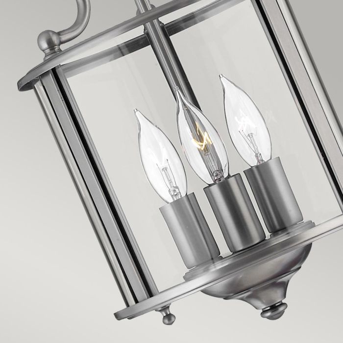 Hinkley Gentry 3-Light Pewter Small Lantern Pendant Chandelier