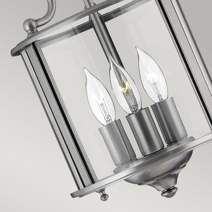 Hinkley Gentry 3-Light Pewter Small Lantern Pendant Chandelier