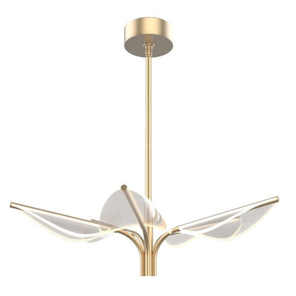 Alora Floriana 5-Light Leaf Natural Brass LED Modern Chandelier