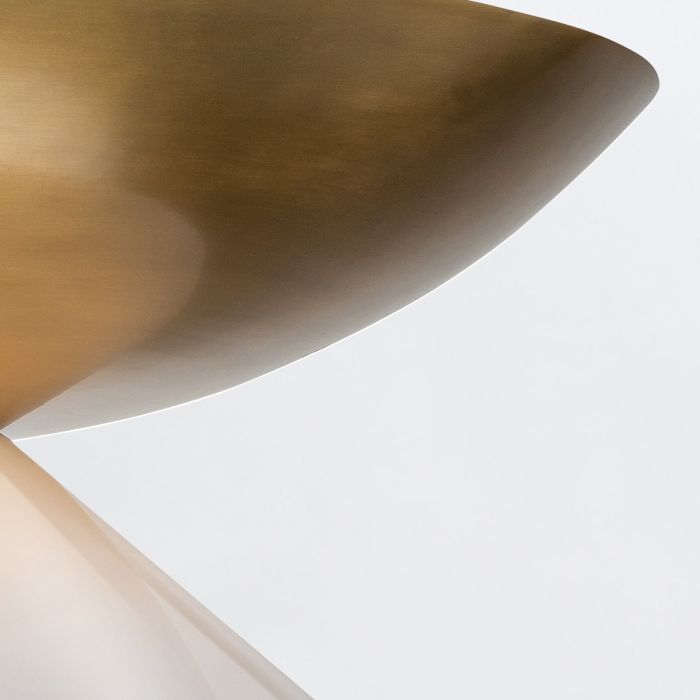 Quintiesse Saucer 4-Light Aged Brass Modern Pendant Chandelier