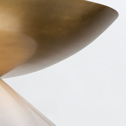 Quintiesse Saucer 4-Light Aged Brass Modern Pendant Chandelier