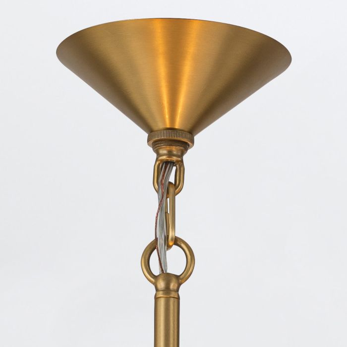 Quintiesse Saucer 4-Light Aged Brass Modern Pendant Chandelier
