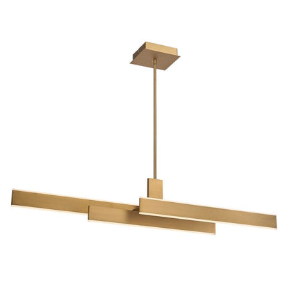 Eurofase Cameno Matte Gold Modern Linear Pendant Chandelier