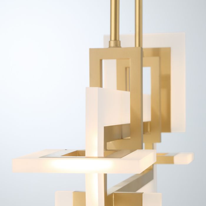 Eurofase Inizio Matte Gold Modern Small Linear Pendant Chandelier