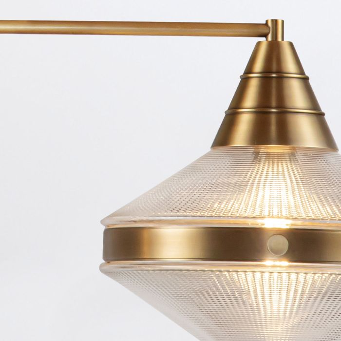 Alora Willard 2-Light Vintage Brass Linear Island Pendant Chandelier