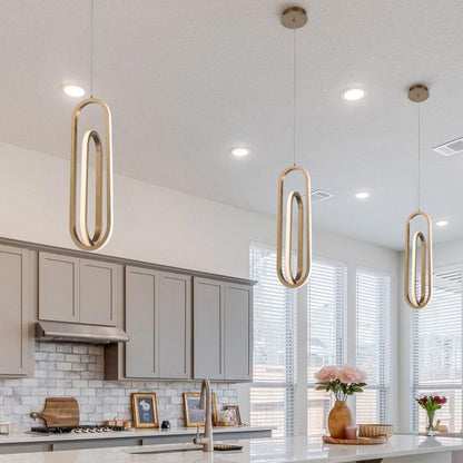 Eurofase Demark 1-Light Matte Gold Modern Pendant Chandelier