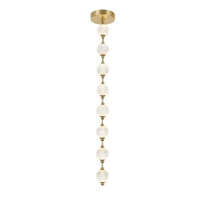Alora Marni 8-Head Natural Brass LED Modern Pendant Chandelier