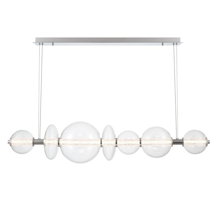 Eurofase Atomo 7-Light Polished Chrome Linear Island Pendant Chandelier