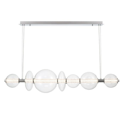 Eurofase Atomo 7-Light Polished Chrome Linear Island Pendant Chandelier