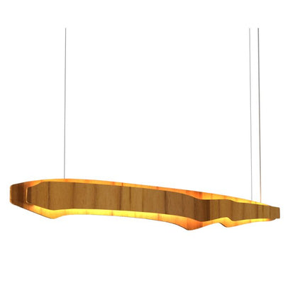 Accord Lighting Horizon LED 140cm Teak Veneer Linear Pendant Chandelier