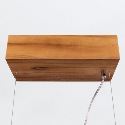 Accord Lighting Clean LED Teak Veneer Linear Pendant Chandelier