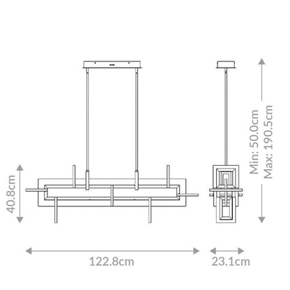 Eurofase Inizio Matte Gold Modern Medium Linear Pendant Chandelier