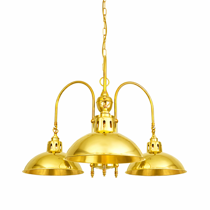Mullan Lighting Goiania 3-Light Brass Industrial Chandelier