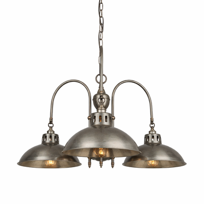 Mullan Lighting Goiania 3-Light Brass Industrial Chandelier