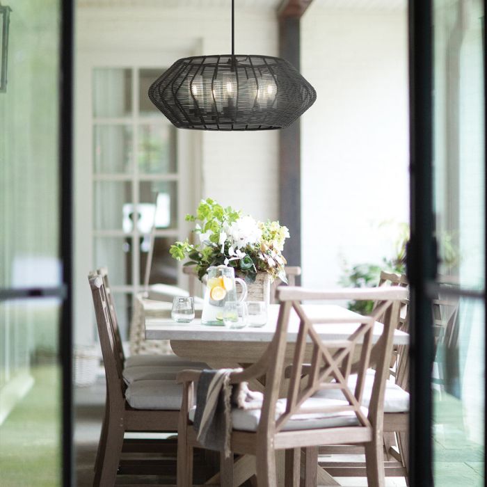 Hinkley Luca 5-Light Black Modern Duo-Mount Pendant Chandelier