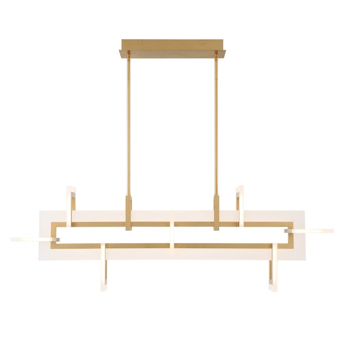 Eurofase Inizio Matte Gold Modern Medium Linear Pendant Chandelier
