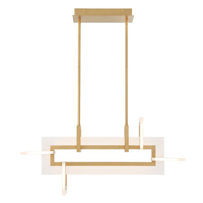 Eurofase Inizio Matte Gold Modern Small Linear Pendant Chandelier