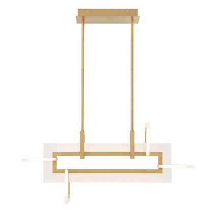 Eurofase Inizio Matte Gold Modern Small Linear Pendant Chandelier