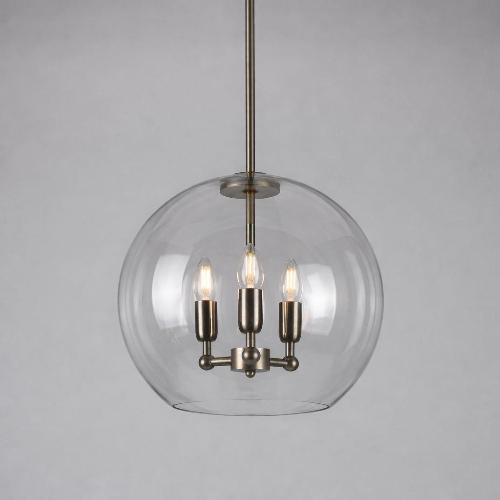 Mullan Lighting Clermont 3-Light Modern Mini Chandelier with Open Glass Globe