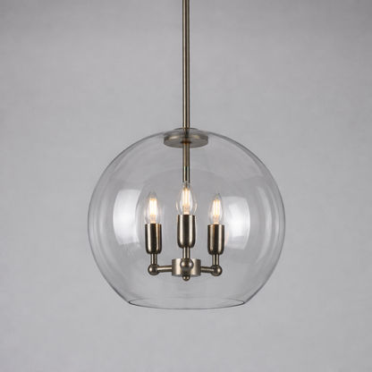 Mullan Lighting Clermont 3-Light Modern Mini Chandelier with Open Glass Globe