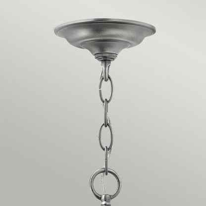 Hinkley Gentry 6-Light Pewter Large Lantern Pendant Chandelier