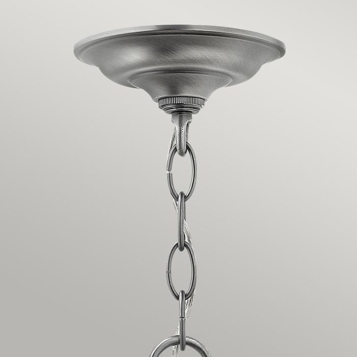 Hinkley Gentry 4-Light Pewter Medium Lantern Pendant Chandelier