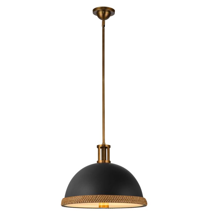 Alora Doral 2-Light Matte Black/Vintage Brass Modern Pendant Chandelier